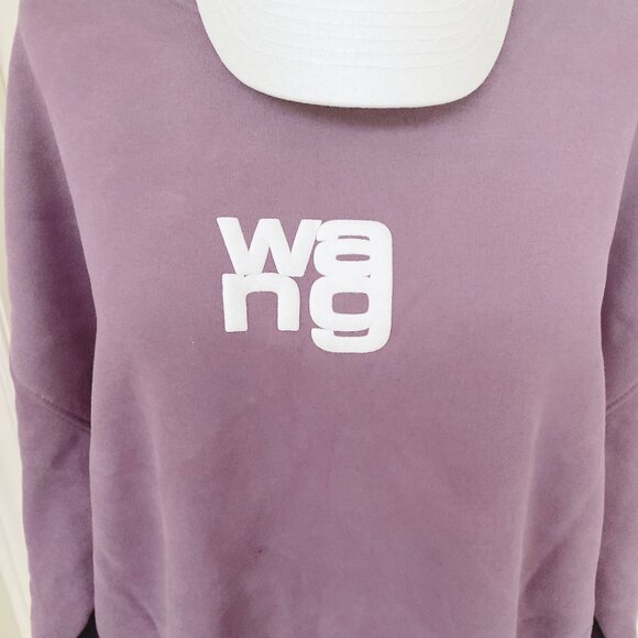 New Wang Logo Letter Purple Crew Neck dropped shoulder Relax Fit Sweatshirt - Picture 7 of 9